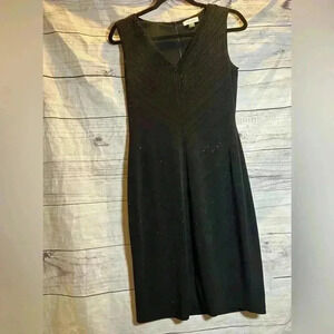 Calvin Klein V-Neck beaded midi dress